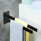 Vista Porte-serviettes sans perçage - Noir - 39 cm