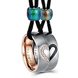 ANAZOZ Collier Couple 2 Anneaux I Love You Pendentif