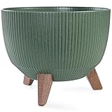KONZEPT Grand pot de fleurs, vert, 29 cm, avec pieds,