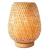 Schindora Petite lampe de table en bambou faite à la