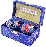 Feng Shui Boules de Boading chinoises Bleu avec Phoenix