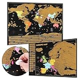 CraftWerk Carte du monde à gratter avec carte de l'Europe,