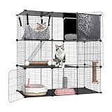 BriSunshine Cage pour chat d'intérieur - Enclos pour