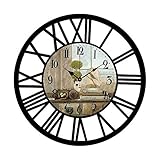 EnjoyHome Farmhouse Horloge Murale Européenne Rétro