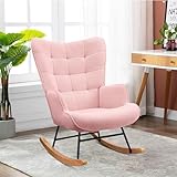 KeepGoon Fauteuil à bascule en velours pelucheux avec