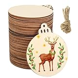 Lot de 40 décorations de Noël en bois - Boules de Noël