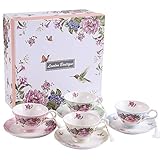 London Boutique Lot de 4 tasses à café et soucoupes
