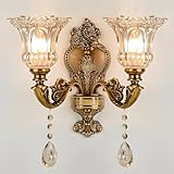 WayLuoung Lampe Murale Vintage Florale À 2 Tête En