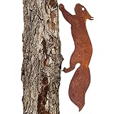 ALEMIN Écureuil rouillé à vis en bois, piquets de jardin