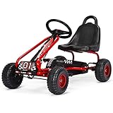 RELAX4LIFE Kart à Pédales pour Enfants avec Siège Réglable