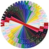 DOITEM Lot de 72 fermetures éclair en nylon, 24 couleurs,