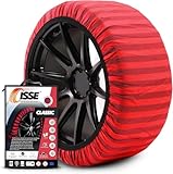 ISSE Jeu de 2 chaînes à neige en textile pour voitures