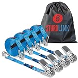 Sangle a Cliquet 5m avec Crochets 800kg en U + Scratch