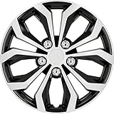 Cartrend 75568 Daytona Lot de 4 Enjoliveurs, Noir/Argent,