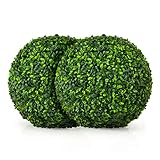 COSTWAY 2 Boules de Buis Artificielles 40 cm Extérieur,