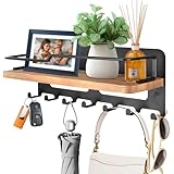 JiangLin Porte-clés en bois avec étagère, porte-clés