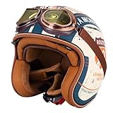 EBAYIN Casque Jet Vintage, Casque Bol Homologué ECE,