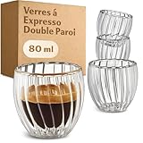 Cosumy Tasse à Expresso Double Paroi 80ml - Set de