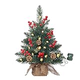 Mini sapin de Noël artificiel avec guirlande lumineuse