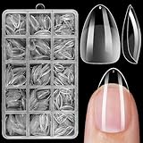 ZEYACHAN Lot de 450 faux ongles en gel amande - 15