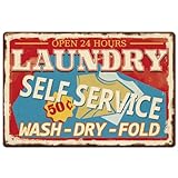 SUPERDANT Panneau en métal vintage pour buanderie en