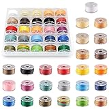 Fil de Cire,25 Rouleaux 10m x 0,55 mm Fils Cirés Coloré,Fil