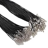 Perlin Lot de 10 colliers noirs en coton ciré de 1,5