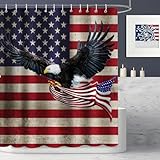 APROPHIC Rideau de douche américain sur le thème patriotique