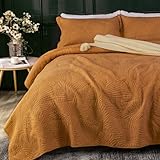 Qucover Couvre-lit matelassé en coton doux et confortable