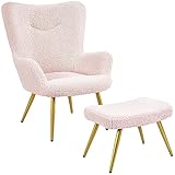 Yaheetech Fauteuil à oreilles avec tabouret - Housse