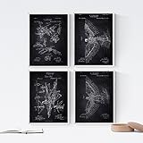 Nacnic NOIR - Lot de 4 feuilles avec BREVETS planeur.