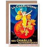 ADVERT CHABLIS Wine France Carte d'anniversaire vierge