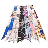 Yolev Lot de 6 écharpes en satin avec poignée de sac