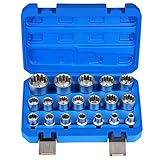 nutmanel Jeu de 19 douilles multidents 1/2" CR-V -