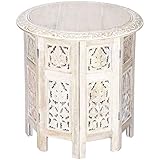 Petite Table Basse Orientale Pliante en Bois Ashkar
