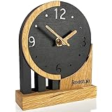 FLEXISTYLE Petite horloge moderne en bois de chêne