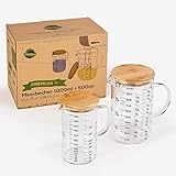 TreeBox Premium Lot de 2 verres doseurs en verre avec