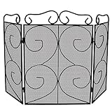 Fire Vida Tapton Pare-feu à 3 panneaux en métal Noir